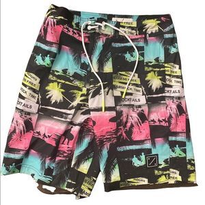 American eagle graphic swim trunks size large